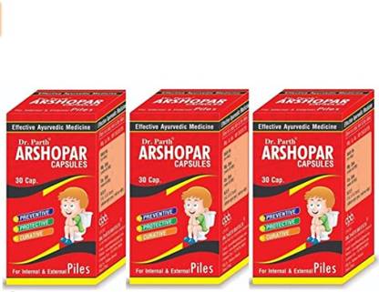 dr. parth biotech ARSHOPAR Capsule Ayurvedic For Internal & External Piles (30 Capsules) Pack of 3