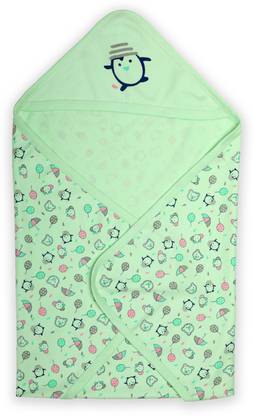 LuvLap Printed Crib Hooded Baby Blanket for  Mild Winter