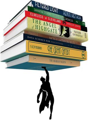 Present Mart Invisible Hanging Metal Floating Bookshelf Metal Open Book Shelf