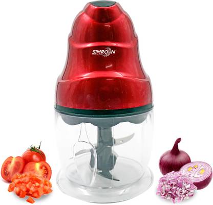 SIMRON Electric Ultra 250-Watt Electric Vegetable Chopper with One Touch Operation (RED) Vegetable & Fruit Chopper