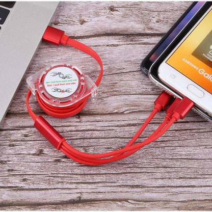 Gabbar Micro USB Cable 2 A 1.5 m 3 in 1 TYPE Flat USB Charging Cable Micro USB - iPhone - Type-C
