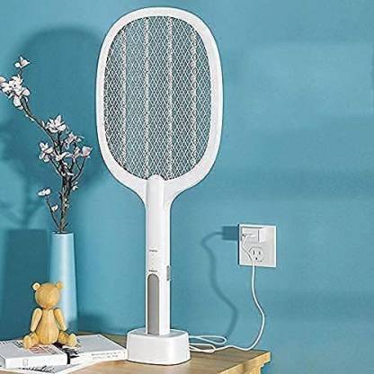 JYORESHA Mosquito Bats Killer Racket Rechargeable Handheld Electric Fly Swatter Mosquito Killer Racket Bat with UV Light Lamp Racket USB Charging Base Electric Insect Killer Indoor, Outdoor