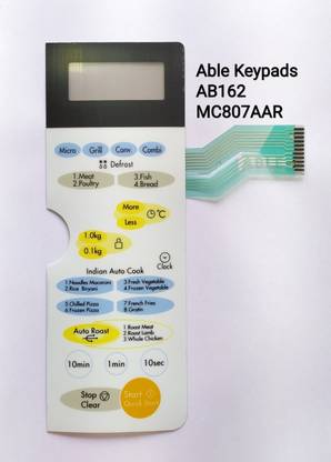 Able MC807AAR MICROWAVE OVEN MEMBRANE KEYPAD Electronic Components Electronic Hobby Kit