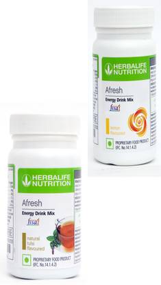 HERBALIFE Afresh Energy Drink Mix - Tulsi & Lemon FLavor With Green Tea Extracts For Weight Loss & Fat Loss Combo Pack Of 2 PIECES Combo