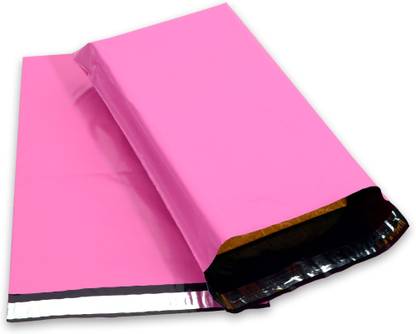 EVEREST 12X14 inches Pack Of 100 Pink Courier Bag With POD Secure Tamperf Proof Courier Bags / Pouches / Covers / Mailing Bags (60 Microns) (12X14 inch) 100 PCS