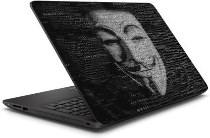 Make Unique Anonymous Face in Dark Theme Laptop Skin Sticker LAPSKINA296 Premium Vinyl Laptop Decal 15.6
