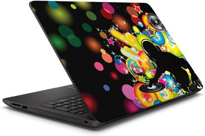 Make Unique Music Disk Jockey Here There Laptop Skin Sticker LAPSKINA084 Premium Vinyl Laptop Skin Compatible for 15.6 inch