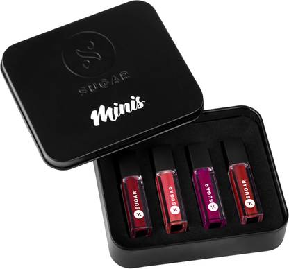 SUGAR Cosmetics Smudge Me Not Liquid Mini Ultra Matte Lipstick Set + Sipper Water Bottle