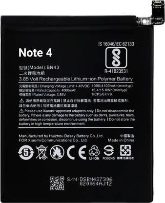 PhoneKit Mobile Battery For  Xiaomi Redmi Note 4
