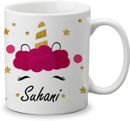 Gifts Zone Suhani Name Beautiful Unicorn Design Printed Coffee- MGZ-289 Ceramic Coffee Mug