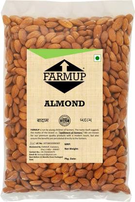 FARMUP Almond | Premium Quality | Tasty |100% Pure and Natural | 1kg Almonds