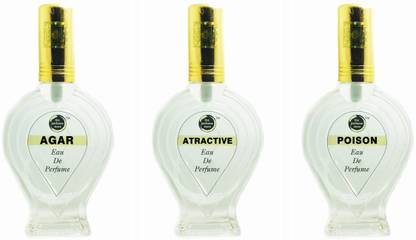 The perfume Store AGAR ATRACTIVE POISON Regular pack of 3 Eau de Parfum  -  180 ml