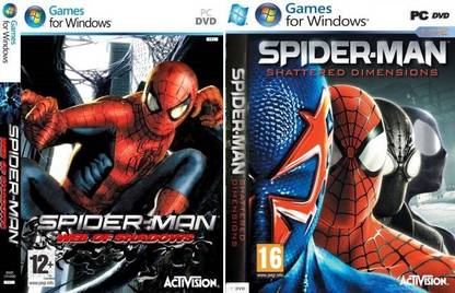 Spiderman Combo, Spiderman Web of Shadows and Spiderman Shattered Dimensions Full Games for PC Offline DVD Installation (Standard)