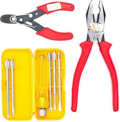 Globus 886...SCREW DRIVER SET/6 PCS, WIRE STRIPPER 5" AND 8" COMBINATION Lineman Plier