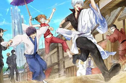 Anime Gintama Elizabeth Gintama Gintoki Sakata Matte Finish Poster Paper Print