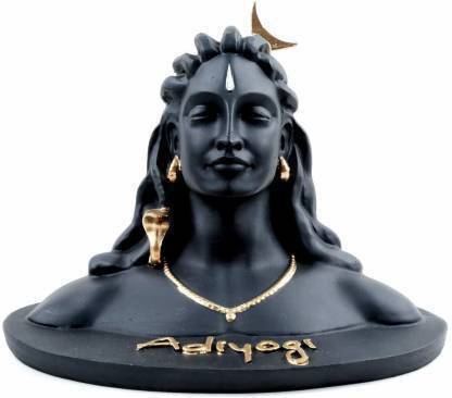 SBBCO Handcrafted Adiyogi Shiva God Idols Statue for car dashboard Decorative Showpieces & Figurines for Living Room -11.5 cm (Polyresin, Black) Decorative Showpiece  -  12 cm