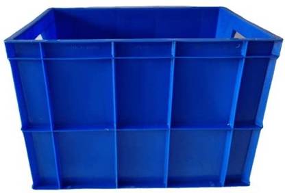 SAMPADA Plastic Supreme Plastic Crate (600 x 400 x 425 mm, SCH, BLUE) Storage Basket