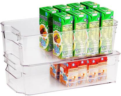 @Home by nilkamal Polypropylene Stackable Small Fridge Bin Storage Basket