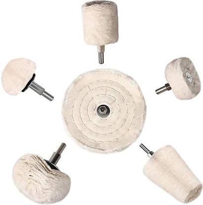 STHIRA Car Polish Kit,6 Pcs White Polishing Buffing Wheel, Conical/Column/Mushroom/Wheel Shaped Polishing Tool for Metal Aluminum,Stainless Steel,Jewelry,Wood,Plastic,Ceramic,Glass Vehicle Tool Roll