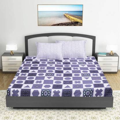 titlis 280 TC Polycotton Double Checkered Flat Bedsheet