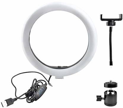 Gentle e kart ® 26cm Round Selfie Stick Photography Ring Light for YouTube,Taka Tak, Insta Reels Video Live Photo Studio Make up, Photoshoot Ring Light 3600 lx Camera LED Light