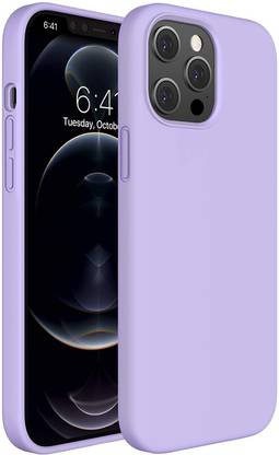 MAG BEE Back Cover for Apple iPhone 12 and 12 Pro Pro Silicone Soft Back Cover Case ( Lavender Purple, Shock Proof)