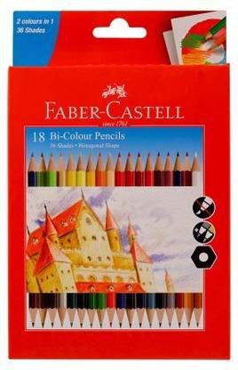 FABER-CASTELL bi-colour round Shaped Color Pencils