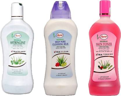 Ayur Herbal Combo Pack Each Pack Of 100ml( Astringent Cleansing milk Skin Toner )