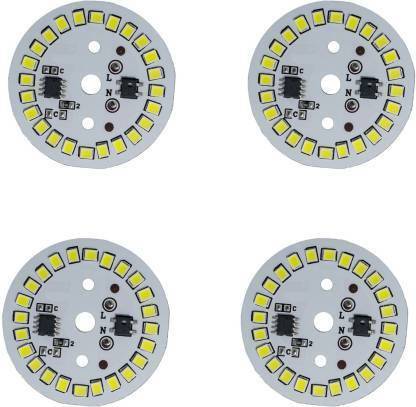 Krd 4 Piece of White 12w 220V AC Round LED Strip 24 LED Electronic Components Electronic Hobby Kit