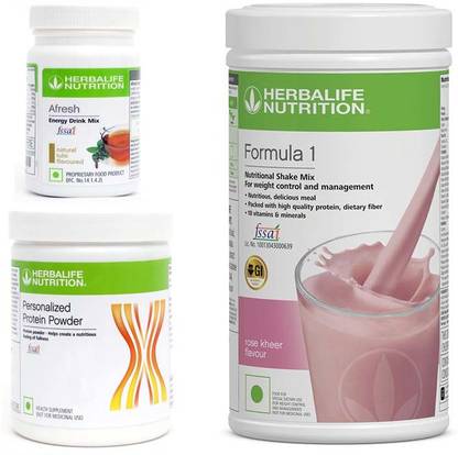 HERBALIFE Formula 1 Nutritional Shake Mix - rosekheer and protein 200 and afresh tulsi Nutrition Drink