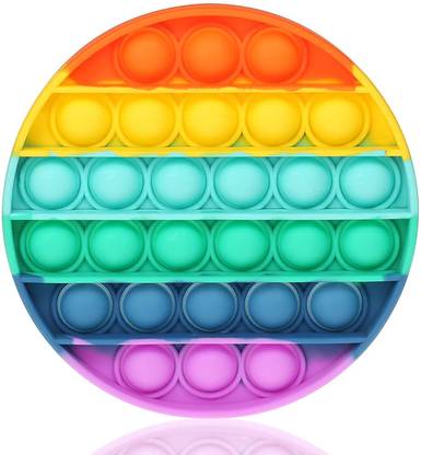 HEZKOL Pop It Fidget Toys, Push Pop Bubble Fidget Silicone Stress Relief Toy (Round)