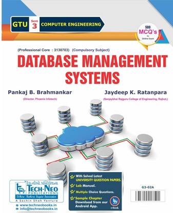 Database Management Systems For GTU Sem 3 Computer Engineering Code 3130703