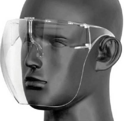 HAIRUM Full face shield Protective Cover Visor Glasses/Sunglasses (Anti-Fog/Reusable/Unbreakable/washable)- Unisex Protective Face Mask Safety Visor Goggle Face-Shield Mask With Safety Pouch Safety Visor (Size - FREE) Face Shield Glass Mask Safety Visor