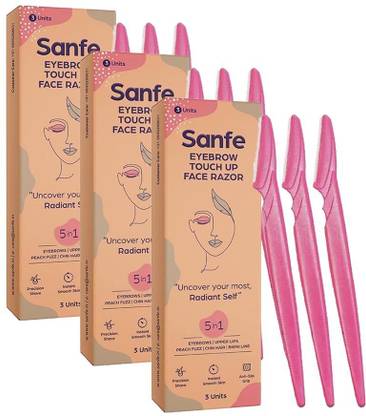 Sanfe Eyebrow touch up Hair Removing Face Razor for women - Pcs of 3 set (Pack of 3), Women