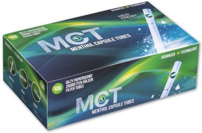 ROYAL SWAG MCT Menthol Capsule Tube Click Filtertubes Long Size Full 20 mm Filter Cigarette Tubes - 100 Tubes Per Box Smoking Cessations