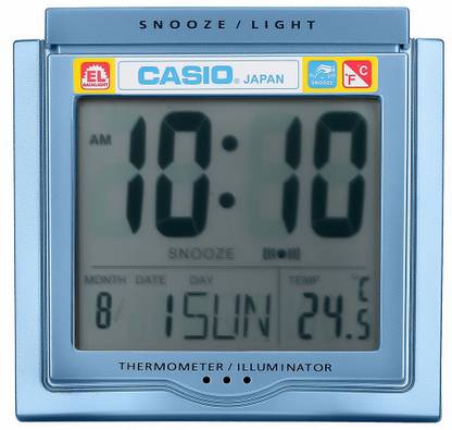 CASIO Digital White, Blue Clock