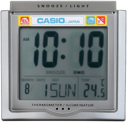 CASIO Digital Grey, White Clock