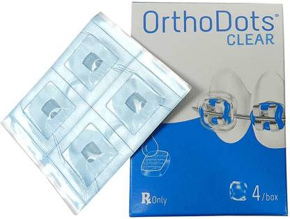 Dentosmile OrthoDots CLEAR, Dental Orthodontic Wax for Braces/Silicone Dental Wax Alternative for Pain Caused by Braces (4 Count Clear) /pack of 1 Teeth Whitening Kit