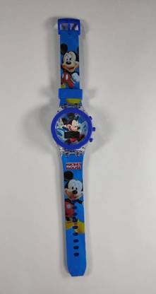 MindsArt Mickey Mouse Blue Color toy watch For Kids Mickey Mouse action figure series Digital Watch - For Boys & Girls (Blue)