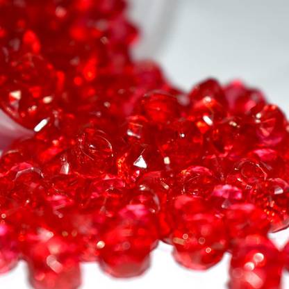Dhruv Crafts Crystal Pearl Beads for Craft, Jewellery Making, Bracelet Mala & Earrings (Side Hole) (Red, 200)
