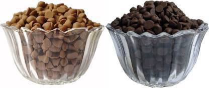 Morde Premium Combo Of Milk chocolate chips (50 gm) & Brown Chocolate chips (250 gm) Choco Chips Solid Chips