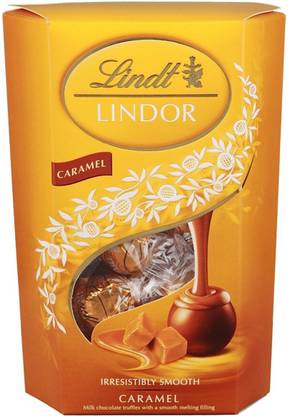 LINDT LINDOR Caramel Milk Chocolate Truffles [MADE IN SWITZERLAND] Caramels