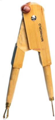 MATHWORLD Wooden compass big size for drawing ,engineering ,school with metal holders Drafting Compass Set