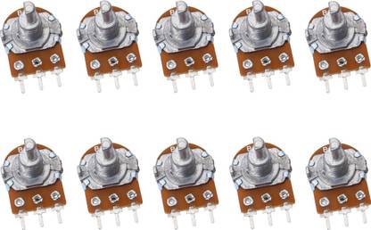 Electronic Spices PACK OF 10 250K D-SHAFT Single Variable Potentiometer Resistor Electronic Components Electronic Hobby Kit