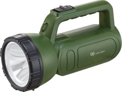 GLOWISH ARMY GREEN RECHARGEABLE BATTERY LONG RANGE PORTABLE DP LED EMERGENCY LIGHT 6 hrs Torch Emergency Light