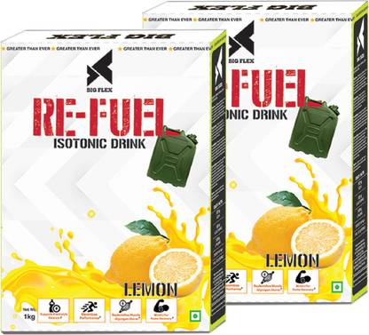 Bigflex Refuel Isotonic Energy Drink Lemon Flavour,50 Serving -Pack Of 2 Sports Drink