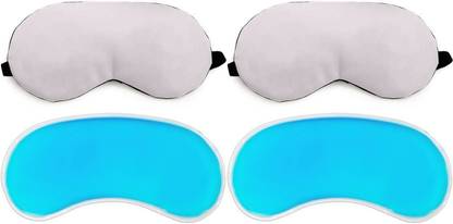 JK ENTERPRISE Gel Relaxing Eye Mask for Dark Circles, Dry Eyes, Cooling Eyes, Pain Relief, Redness, Eye Patches, Sleeping Cool Pad Suitable for All Family Members| Sleeping Eye Cover (Made In India) PACK OF 2 PC WHITE
