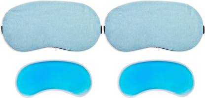 JK ENTERPRISE Sleeping Eye Mask Cover for Insomnia, Meditation, Puffy Eyes and Dark Circles Bunny Pink Gel 2 PC LIGHT BLUE
