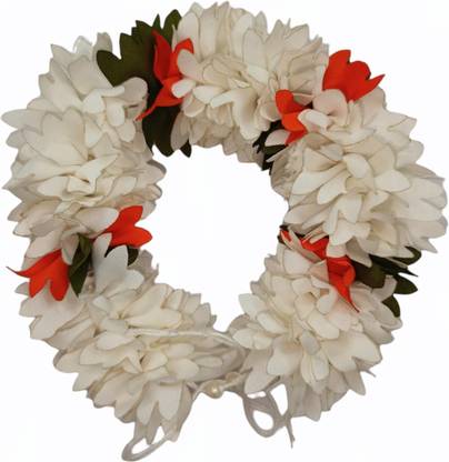 SP GLOBAL Gajra (Pack of 1) Mogra Fragrance Artificial Hair Juda Gajra Hair Accessory Set Hair Accessory Set (White) Bun