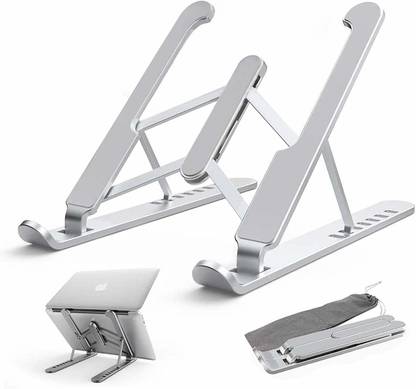 ZEKARO Portable Laptop Stand Foldable Adjustable Support Base Non-slip Notebook Holder Healthy Posture Laptop Stand Plastic Floor and Desk Stand Rotatable Laptop Stand with Adjustable Height Compatible with Universal Laptops